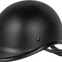 Yesmotor Motorcycle Helmet Half Shell Hawk Style Helmets Compact Lightweight Open Face for Motorcycle Street Bike Cruiser Moped- DOT Approved (Carbon Fiber, X-Large)