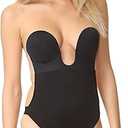 Fashion Forms Women's U Plunge Backless Strapless Bodysuit Small