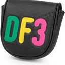 Golf Putter Cover for DF3 Center Shafted Putter Cover Head Cover Black Mallet Putter Headcover Magnetic Synthetic Leather Mallet Putter Cover Club Protective Case for Men DF3 Popular Putters