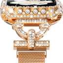 NewWays Sparkle You Days, Shine Every Moments Compatible with Apple Watch Band with Bling Case 40mm 41mm 44mm 45mm for Women, Jewelry Look Mesh Loop Magnetic Strap Protective Case for iWatch Women