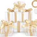 COTOPHER 5x5x5 Inches Gift Boxes 35 Pcs PET Material Cupcake Boxes Plastic Gift Boxes with Lids, Party Favor Boxes for Wedding Favors Baby Shower