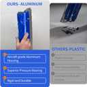 KEZERS Drywall Skimming Blade Set-7",10",14",16" & 24" Skimming Blades + 35"-81" Extension Handle, Stainless Steel Construction Knife, Smoothing Drywall Knife, Extruded Aluminum, High Impact End Caps