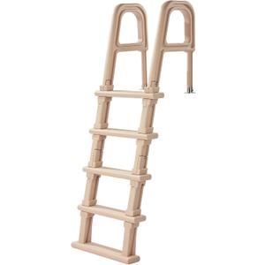 VEVOR Swimming Pool Ladder, Inclined 5-Step Double Handrails Stair, Non-Slip Wide Step, 300 lbs Load Capacity, for 48-54 in Inground & Above-Ground Pools, Any Deck Surface, Indoor & Outdoor, Taupe