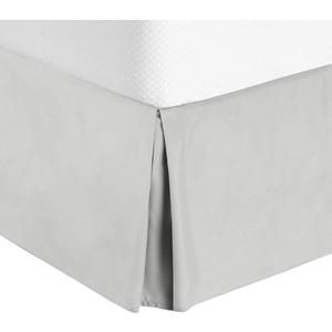 Split Corner Bed Skirt 18 Inch Drop Twin Size 100% Egyptian Cotton Wrinkle and Fade Resistant Twin Size, Silver Grey Solid
