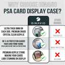 Dinavio Crafthouse PSA Graded Card Display Acrylic Case for Standard PSA and CGC Slabs - Slab Case - PSA Card Case - Graded Card Display Case - Updated Dimensions - Stand Included (Black Border)