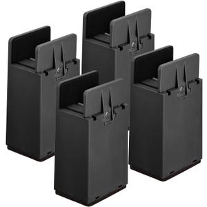 uxcell 4 Inch Bed Risers with Adjustable Screw Clamp, 4Pcs Furniture Risers for Bed, Desk, Sofa, Table, Fit for Furniture Thickness 0.39-1.45", Supports 5000 Pounds, Black