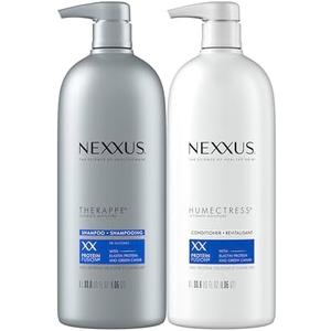 Nexxus Shampoo and Conditioner Therappe Humectress 2 Count for Dry Hair Silicone-Free, Moisturizing Caviar Complex and Elastin Protein for thicker and stronger hair 33.8 oz