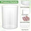 9 Pack Clear Plastic Cylinder Vase – 4.1 Inch Acrylic Flower Vase Bulk, Small Round Wide Mouth Containers for Centerpieces, Home, Office, Wedding Decor (3” Diameter)