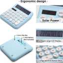 OFFIDIX Calculator 12 Digit Large LCD Display,Basic Desktop Big Button Calculator,Dual Power Solar Calculator for Office,School,Home(Blue)