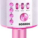 BONAOK Kids Karaoke Microphone, Wireless Bluetooth Microphone for Singing, Gift for Kids, Adults, Girls, Boys, Christmas Kids Toys Gifts for Ages 3, 4, 5, 6, 7, 8+ Years Old (Light Pinkcolor)