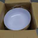 I00000 50 Pack White Plastic Bowls with Gold Rim,16 oz Disposable Soup Bowls,Premium Heavy Plastic Serving Bowls Ideal for Wedding & Party