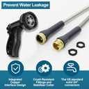 Stainless Steel Garden Hose 50ft Heavy Duty Metal Water Hoses with 10 Function Water Hose Nozzles for Yard Outdoor