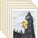 Picture Frame, Set of 6 12x16 Natural Wood, Poster Frame with Plexiglass, Tabletop & Wall Mount, Ideal Gift for Any Occasion