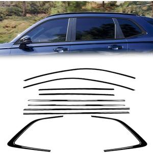 10PCS Window Molding Trim Strip Compatible with Honda CR-V CRV 2023 2024 2025 2026 Door Window Frame Cover Trim (Glossy Black Stainless Steels)