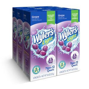 Wyler's Light Pitcher Packs, Water Drink Mix, Grape, 6 Boxes (36 Pitcher Packets) Best By: Feb 2028