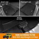 Custom for 2018-2025 2026 Jeep Wrangler JL 4 Door Floor Mats Cargo Liner Backrest Mat Full Set All Weather TPE Rubber Protection Mat (for 2018-2026 Jeep Wrangler JL 4 Door)