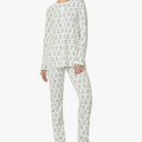 Women Cute Monkey Pajama Sets Preppy Aesthetic Long Sleeve Hearts Pjs Long Leggings Pants Polo Pajamas Loungewear S