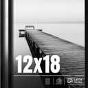 LaVie Home 12x18 Picture Frame 2 pack, Display Pictures 12 x 18 Poster Frame, 12x18 Black Photo Frame with HD Plexiglass, Display Frame for Vertical or Horizontal, Classic Collection
