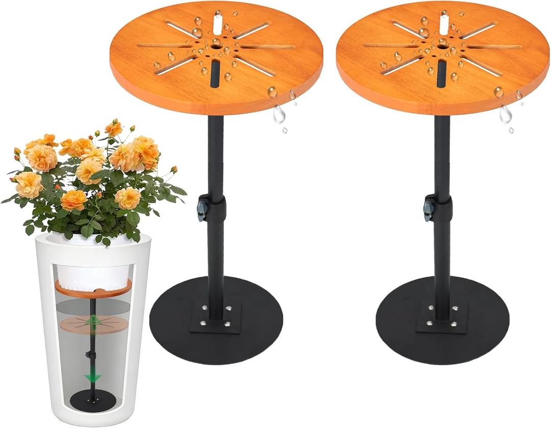 Plant Risers for Inside Pots,Adjustable Planter Insert for Large Pots,Plant Filler Lift Insert Flower Pot Riser for Outdoor Indoor Tall Large Planter Container,17-32 Rise,8" Base, 10" Top-2pack, 2pk-8"base+10"top,17-32"rise