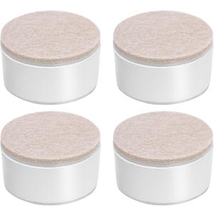 4 Pcs Self-Adhesive Furniture Bed Risers, Round Heavy Duty Carbon Steel Table Sofa Risers Adds 1.2" Height with Felt Pad, White