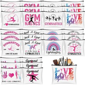 Kacctyen 30 Pcs Gymnastics Makeup Bag Inspirational Gymnastics Lover Gifts for Women Gymnast Cosmetic Bag Gymnast Stuff for Women Girls Coach Friend Coworker Birthday Party Favors