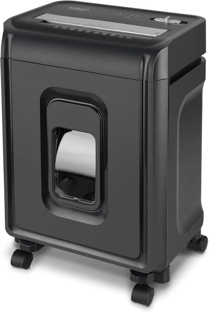 Aurora AU830MA High-Security 8-Sheet Micro-Cut Paper and Credit Card Shredder/ 20 Minutes/Security Level P-5