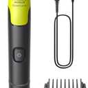 Philips Norelco OneBlade 360 with Connectivity Hybrid Face, Electric Beard Trimmer and Shaver, with 360 Blade Technology, 1x360 Blade for Face, 5in1 Adjustable Comb, Model QP4530/90 (Black & Lime Green)