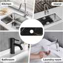 Sink Faucet Mat Black Marble Kitchen Splash Guard Absorbent Bathroom Sink Mat Around Faucet 15" x 5.5" Drying Mats Stone Draining Mat