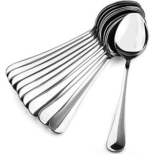 Lazooy 11Pack Serving Spoon Set 18/10 Stainless Steel Serving Utensil No Rust Large Serving Tablespoons for Buffet Banquet, Mirror-Polished, 8 Inch