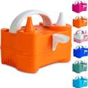 LANGXUN Portable High Power Electric Balloon Pump, Two Nozzle 110V 600W Air Blower Electric Ballon Inflator Pump for Party Latex Balloon Decoration Supplies (Orange)