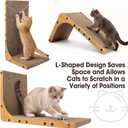 Cat Scratcher, 23.6 Inch L Shape Vertical Cat Scratching Board with Ball Toy for Indoor Cats, Large Cat Scratching Post for Wall and Couch