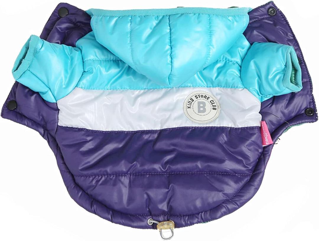 Dog Vest Winter Coat for Small Dogs Boy Girls, Dog Down Jackets Puppy Hoodie Sweatshirt Doggie Hoodie Coat Winter Clothes Pet Hooded Coat Apparel for Chihuahua in Cold Weather,Blue M (Medium-Chest 16 in, Back 11 in)