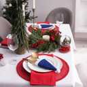 30 Pack Christmas Santa Hats Silverware Holders Mini Santa Hats Xmas Party Dinner Table Dinnerware Decorations Christmas Party Supplies for Red Wine Bottle, Knife, Fork, Candy(Blue)