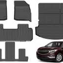 Hutisya-Floor Mats & Cargo Liner Set Fit for 2018-2024 Buick Enclave All Weather Protection Anti-Slip & Durable TPE Full Set Liners Automotive Accessories-Black