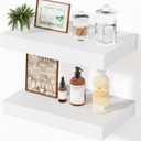 White Shelves for Wall Floating Shelves Bathroom, Bedroom and Living Room, Wall Shelves & Book Shelf for Room, Hanging Shelf, Modern Wooden Mounted Floating Shelf, 12x7x1.5 in, Set of 2