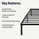 Amazon Basics - Metal Bed Frame, Non-Foldable Platform Bed, Easy Assembly, Full, 54W x 75L in, Black