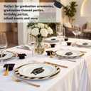 Crtiin 30 Pack 2026 Graduation Place Cards, Mirror Acrylic Graduation Cap Table Cards with Gold Metallic Marker Pen, Reusable Black Name Tags for Grad Party Table Settings