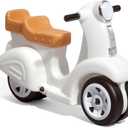 Step2 Ride Along Scooter Kids Push Car, Foot Powered Ride On Toy, Practice Balance with 4 Wheels, Made of Durable Plastic, Max Weight 40 lbs., For Toddlers 1.5-4 Years Old, White (Child)