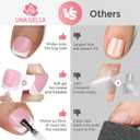 UNA GELLA French Press On Toenails - 15 Sizes Pre-Etched French Toe Nail Press Ons Soft Square Gel False Toenails Pink and White Fake Toe Nails 180Pcs for Women Big Toes Nail Extensions Pedicure