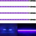Vbakor 12V Marine Boat Ultra Violet UV Black Light LED Lights Strip, Night Fishing Lights, 5050 LED IP67 Waterproof UV Led Strip for Fishing Pontoon Kayak Yacht Sailboat (4 Pcs 20'')