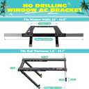 Marudina Extended Window AC Bracket,No-Drill Adjustable,Up to 300lbs | Larger Adjustment Range, Fits Single/Double Hung Windows, Quick Installation & Removal, AC Brackets for 5000-24000 BTU Units