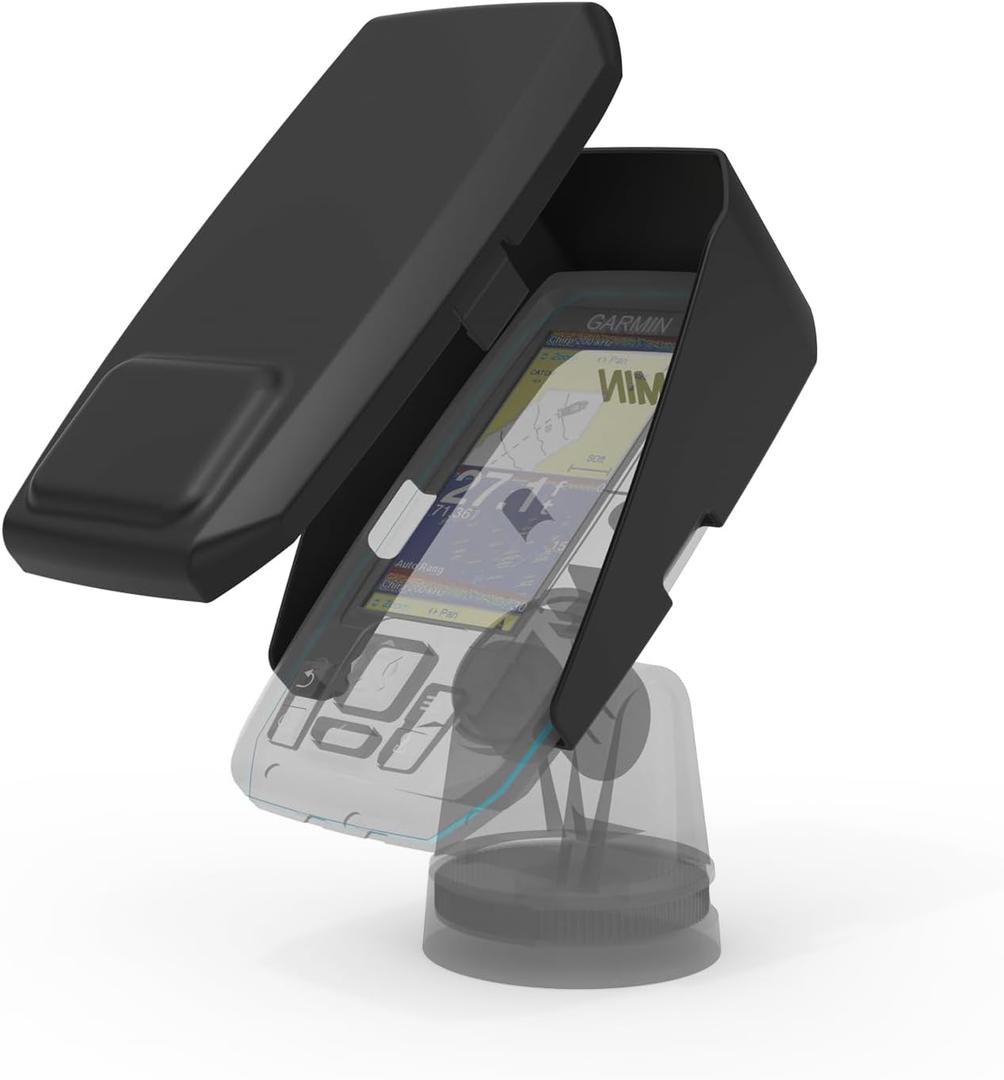 Fish Finder Waterproof Cover, Marine Navigation Protection with Sunvisor, Compatible with Garmin Striker Plus 4 and Garmin Striker Vivid 4cv (Black)