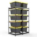 27 Gallon Tote Storage Rack, Heavy-Duty Storage Bin Rack Organizer, 5-Tier Standing Storage Bin Shelves, 250 lb Capacity, Maximize Space for Garage, Warehouse, Utility, 2-Pack (Totes Not Included)