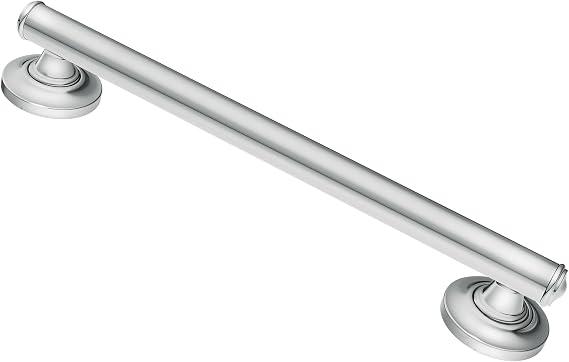 Moen R8716D1GCH Bathroom Safety 16-inch Bathroom Grab Bar with Comfort Grip Pad, Chrome