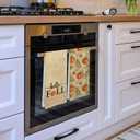 Vintage Fall Pumpkin Kitchen Towels Set of 2, Retro Hello Fall Dish Tea Towels for Kitchen, Farmhouse Autumn Pumpkins Leaf Decorative Hand Towels for Bathroom, 16x24 Inch