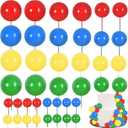 BEISHIDA 40 Pcs Mini Balls Cake Toppers - Foam Balls DIY Cake Topper Inserts for Birthday Wedding Baby Shower Anniversary Cake Decorations (Red Blue Yellow Green)