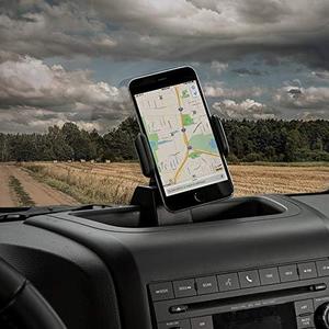 Voodonala for Jeep JK Phone Holder Mount with Storage Tray Central Dashboard Phone Mount with Storage Bin Fit for 2011-2018 Jeep Wrangler JK JKU Interior Accessories Matt Black