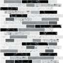 LONGKING 10-Sheet Self-Adhesive Peel and Stick Backsplash for Kitchen, Vinyl Decorative Tiles (Gray)