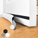 Door Draft Stopper Bottom One Sided Door Draft Blockers37" Cutable Under Door Draft Blocker Insulator Door Sweep Weather Stripping Soundproof, Fits for Interior, Exterior Doors, 1 Pack,White