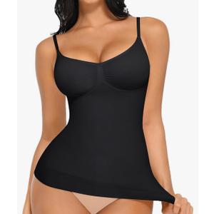 FeelinGirl Womens Tank Top Shapewear Tummy Control Tops Slimming Cami Tank Seamless Compression V Neck Camisole XL